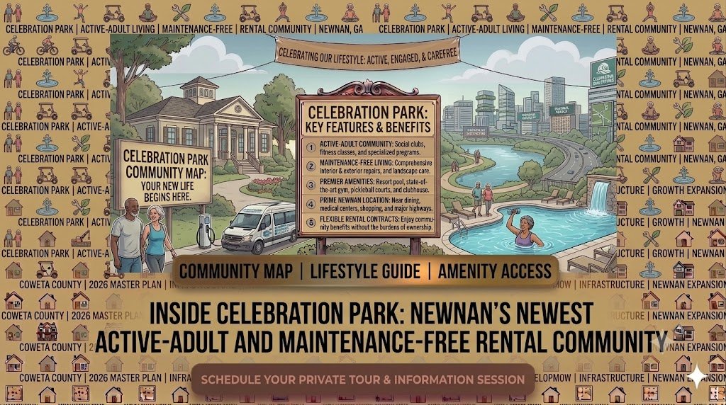 Inside Celebration Park: Newnan's Newest Active-Adult and Maintenance-Free Rental Community