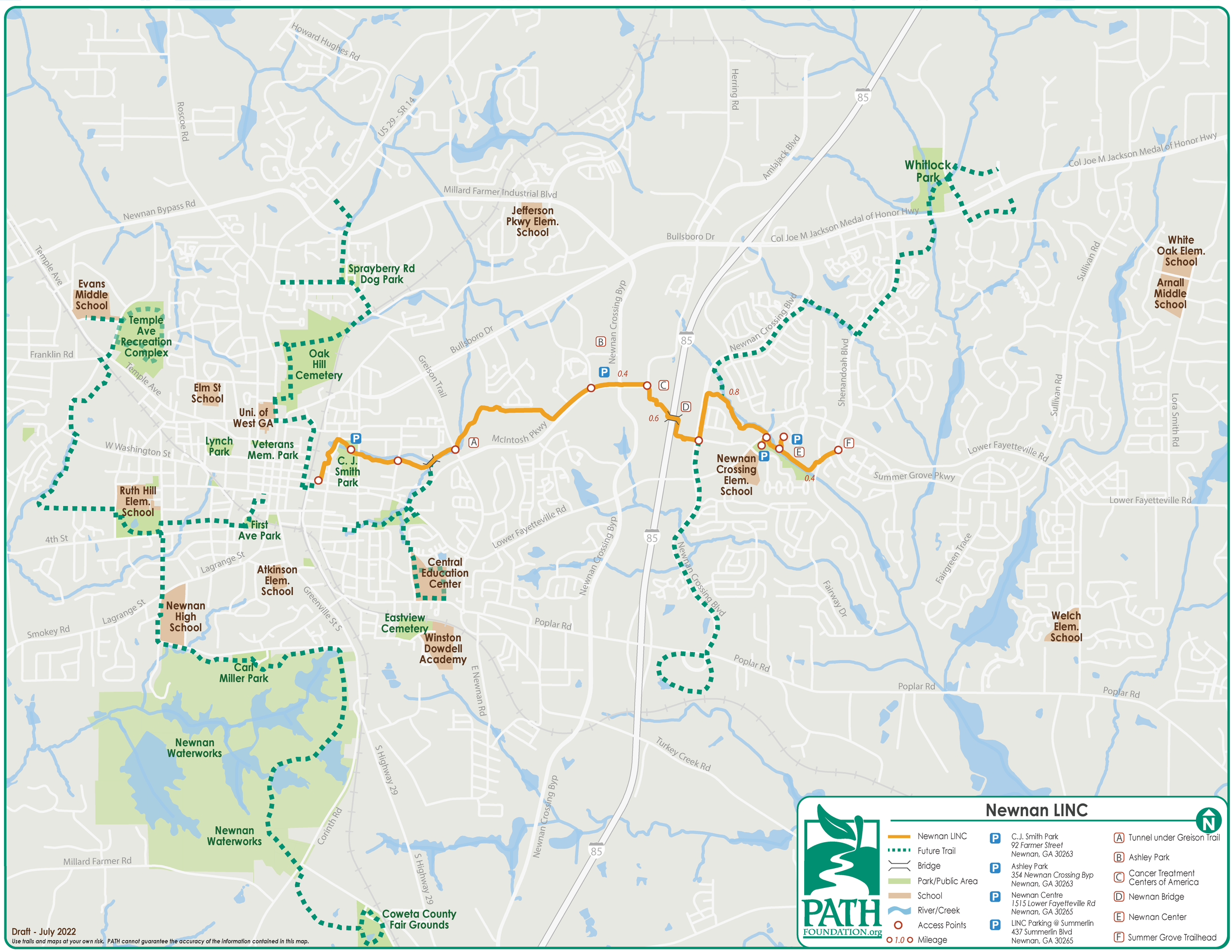 LINC Trail System in Newnan, GA