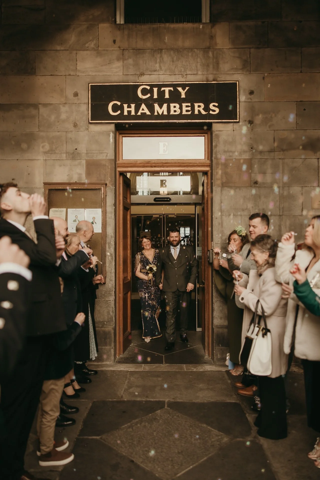 Elegant bride and groom portrait taken during a wedding in Edinburgh