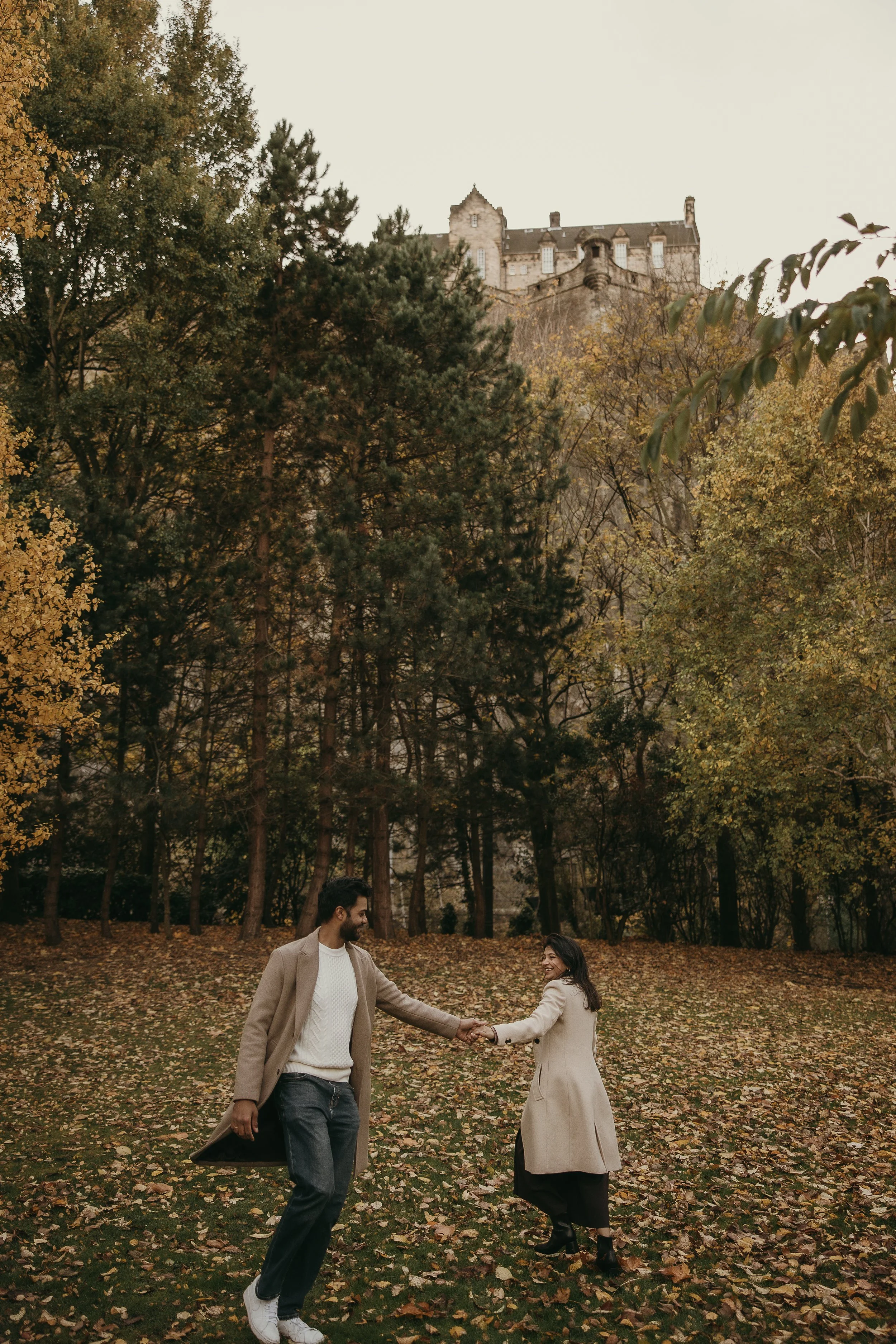 Surprise proposal moment captured in Edinburgh with emotional candid reaction