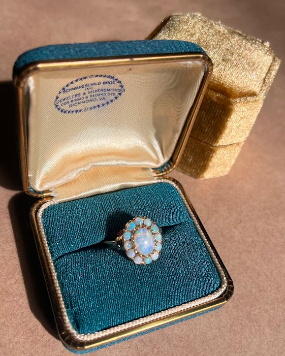 Opal Cluster Ring in 14K Gold