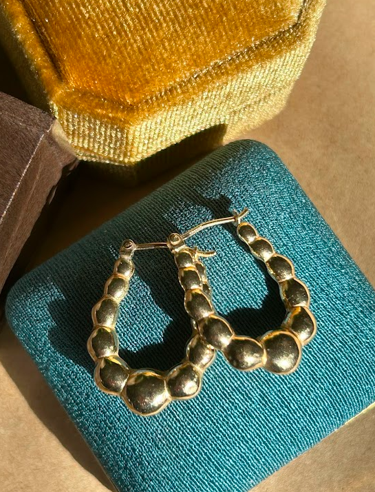 14K Gold Bubble Hoops (Medium)