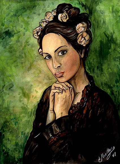 Girl with flowers