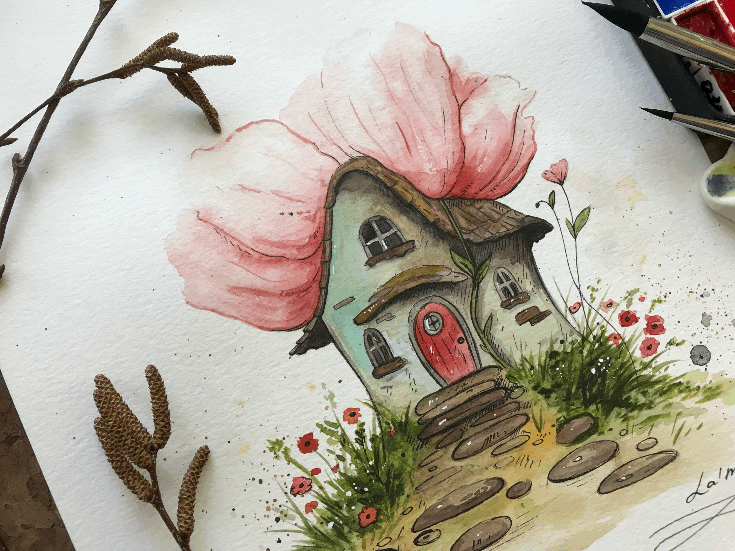 House with flowers
