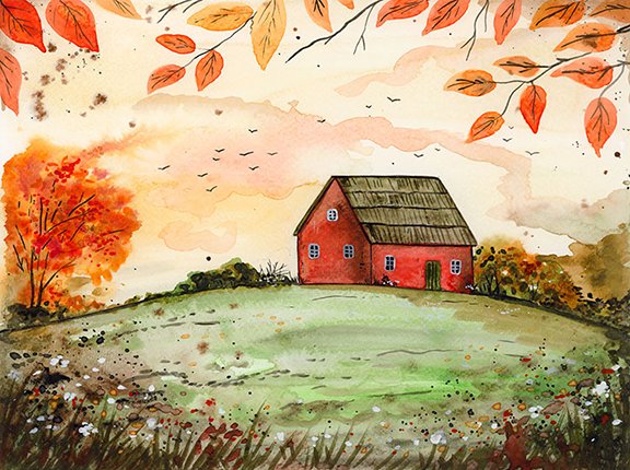 Autumn farm