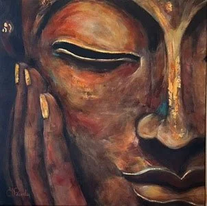 "Recueillement" - acrylic on canvas 40x40 cm **SOLD**