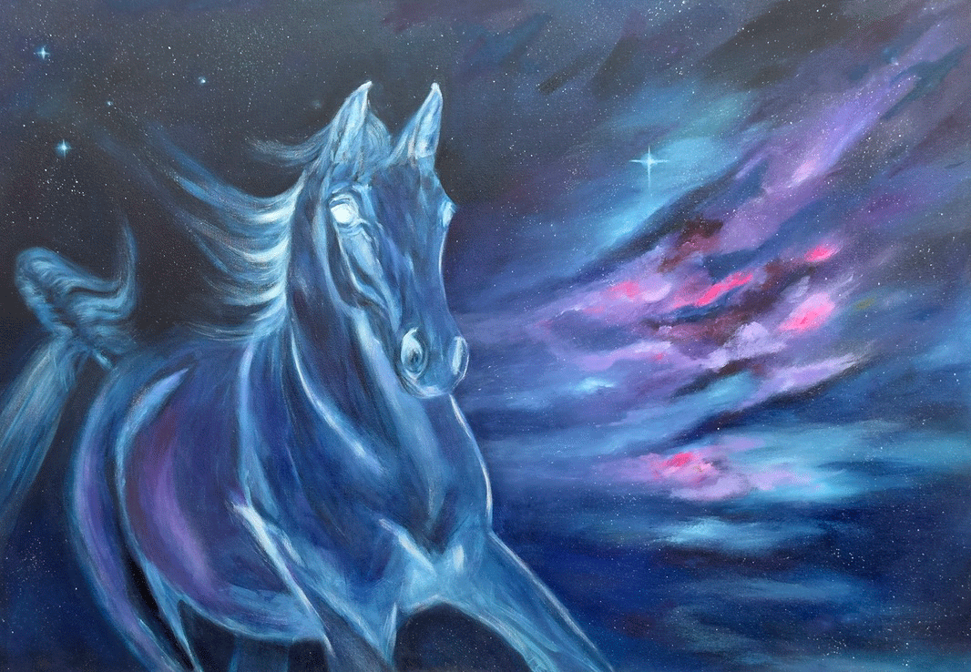 "Guardian of the Celestial Realm" - Oil on Acrylic - Canvas 70x100 cm
