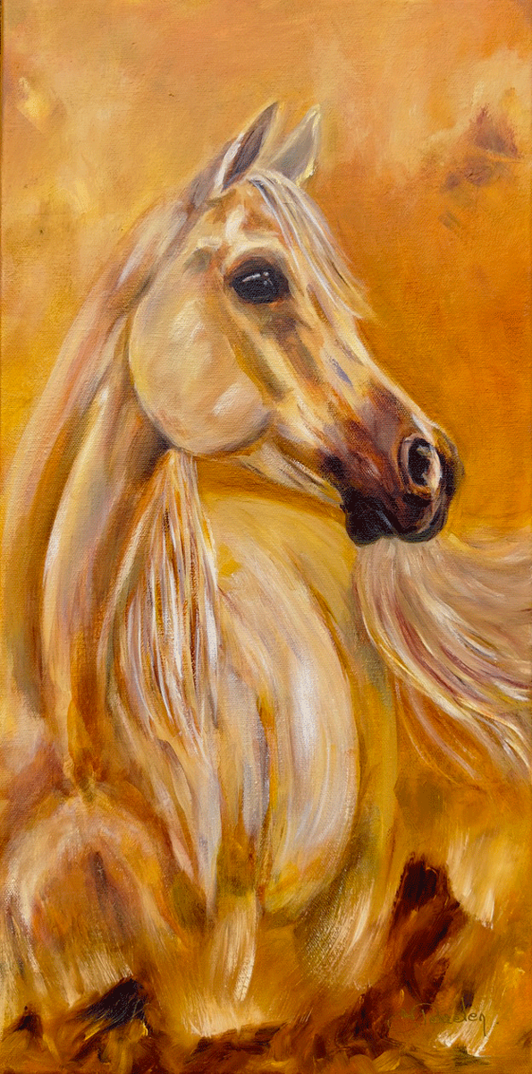 "Amber Spirit" - Oil on Acrylic - Canvas 60x30 cm