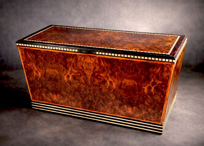 At Deco Burl Blanket Chest