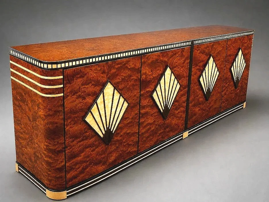 Art Deco Bubinga Keystone Cabinet