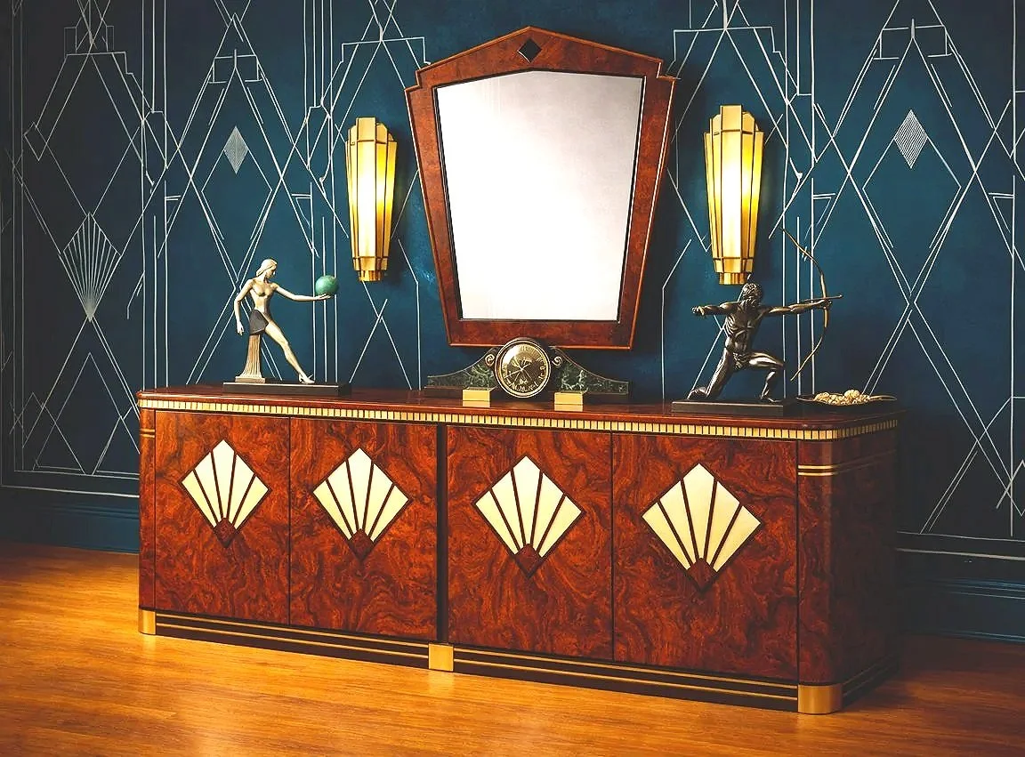 Bubinga Art Deco detail console
