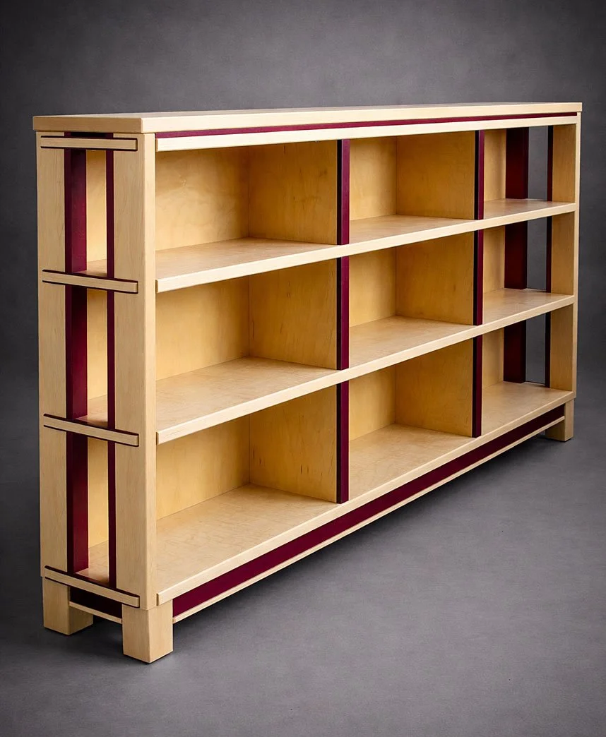 Purpleheart Maple Bookshelves