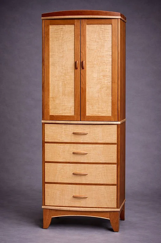 Tall Cherry Maple Stereo Cabinet