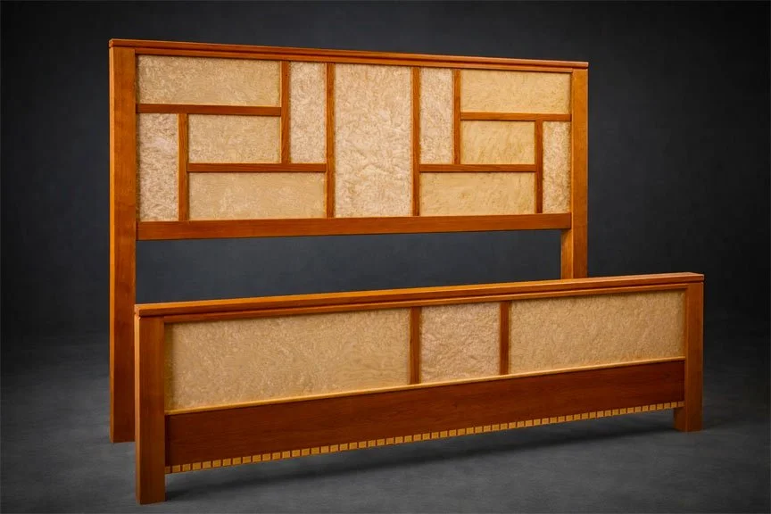 Birdseye Cherry Panel Bed