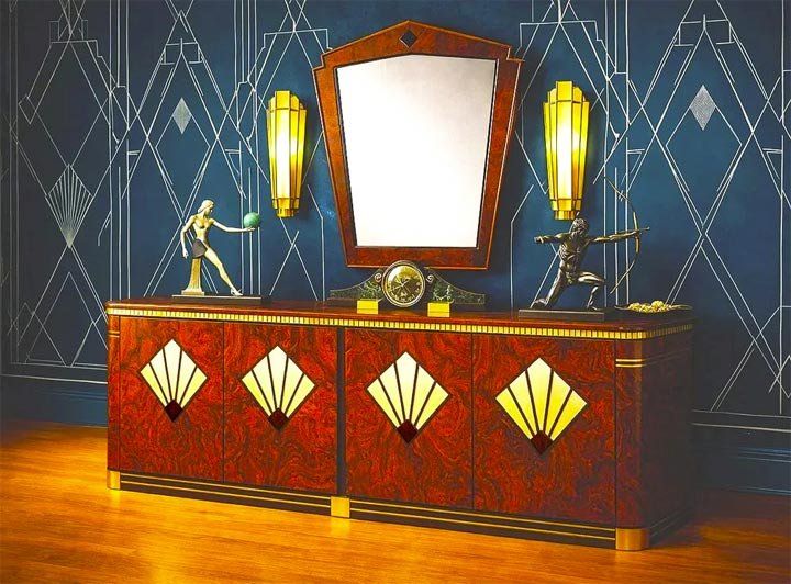 Bubinga Art Deco detail console