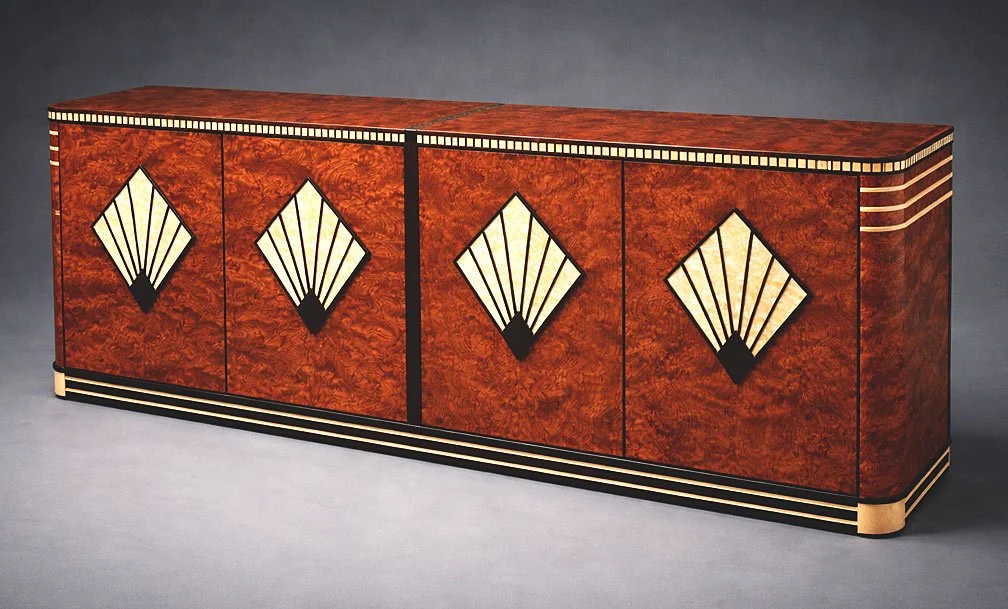 Art Deco Bubinga Keystone Cabinet