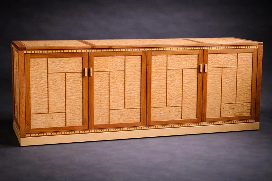 Quilted Maple and Cherry Cabinet
