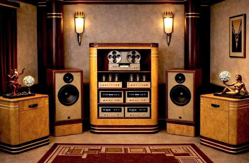 Traditional Art Deco stereo cabinet