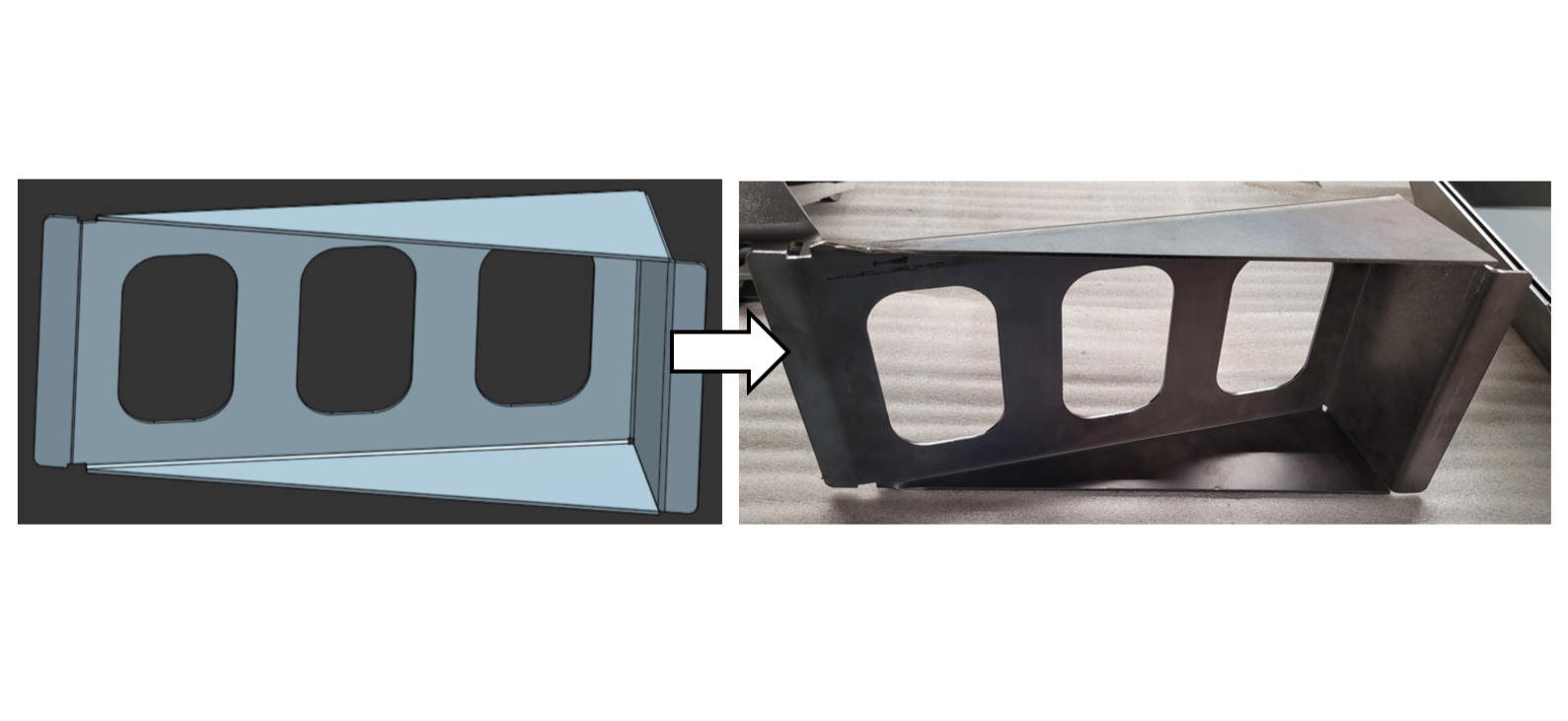 Tail Light Panel CAD Model to Actual Part.