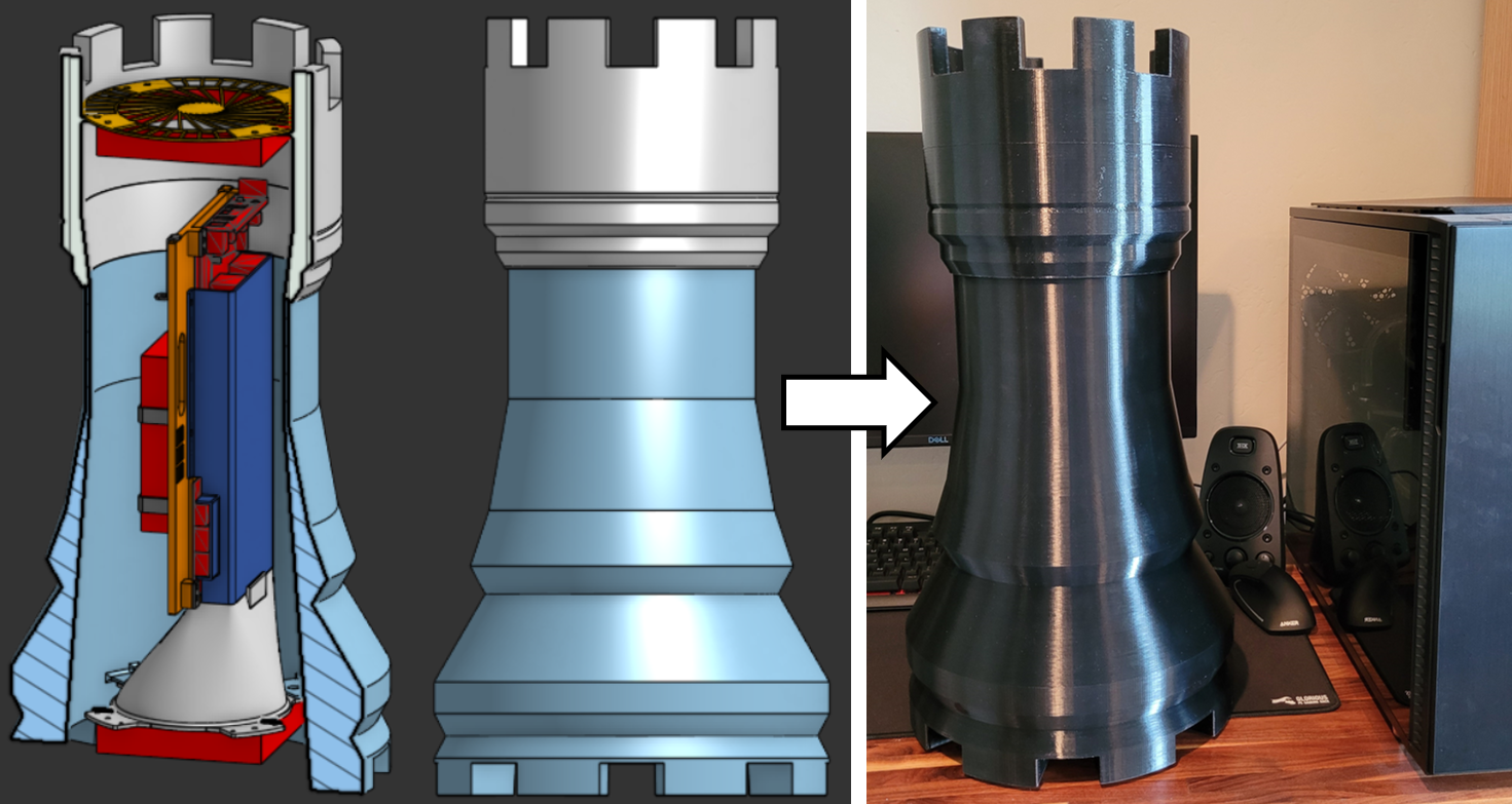 Custom PC case CAD model to actual part.