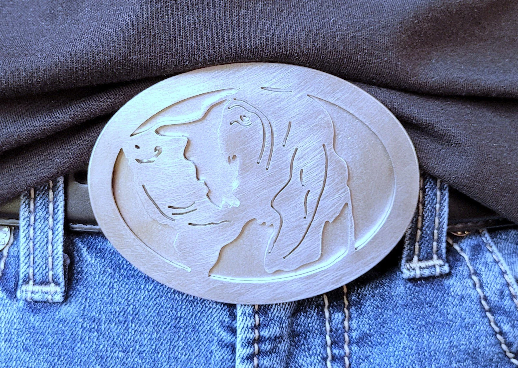 Stainless steel dog belt buckle.