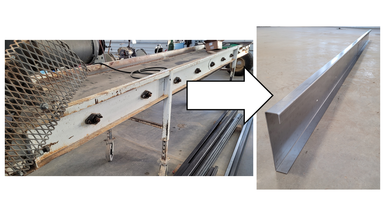 Recreating conveyor rail components.