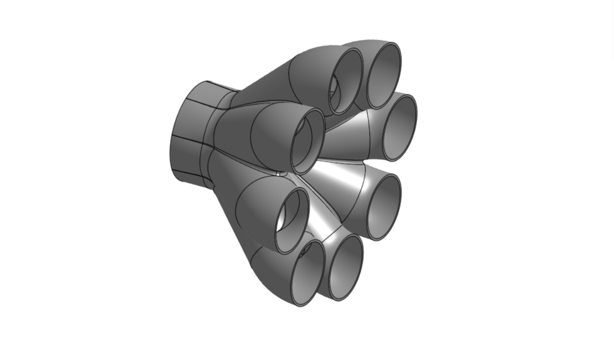 Eight-into-one merge collector.