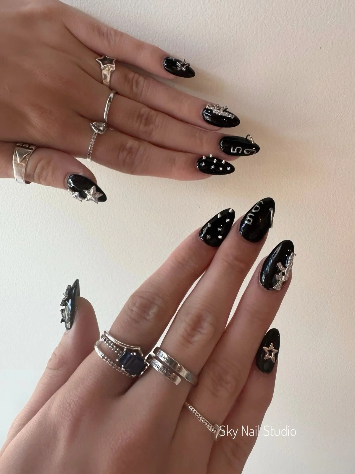 Charm nails that do the talking 💎✨ 📲 us at 9058908881 for your Appointment &amp; Walk -in are welcome. 🙏. #SkyNailStudio #SkyNailSauga #CharmNails #luxurynails #instanailstyle #fall