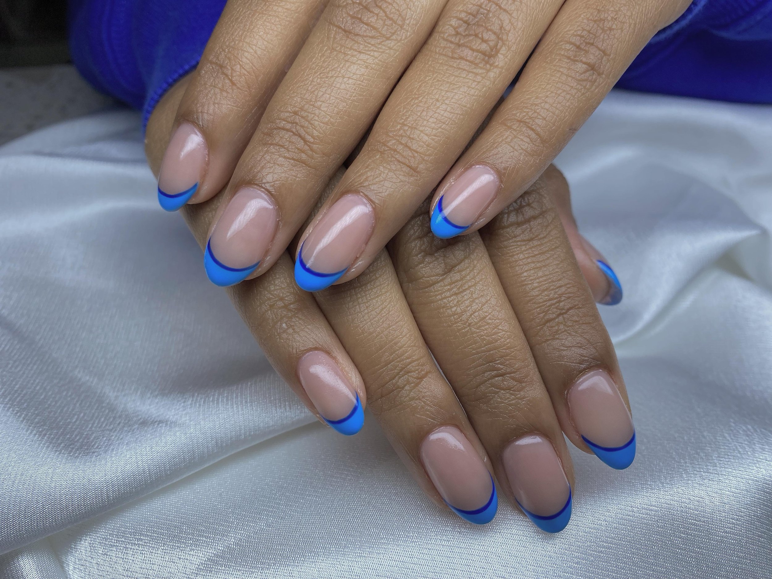 Blue frenchies💙⭐️🌷
☀️🌸💅 #nail #nailsofinstagram #nails💅 #nailstyle #nailstyle nailsmississauga nails2026❤️❤️ nailsforever ☎️905-890-8881 to book your appointment @skynail.sauga
