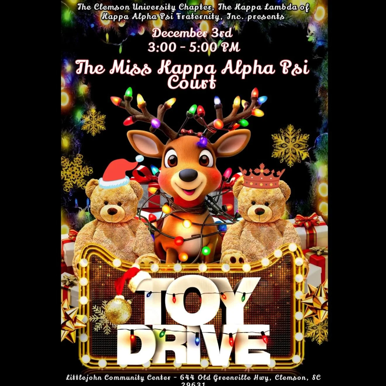 Help Support The Death Valley Queens Toy Drive!🎄🧸
Dates thru Nov 26th- Dec 3rd
Loc: Gantt Center (Student Lounge)