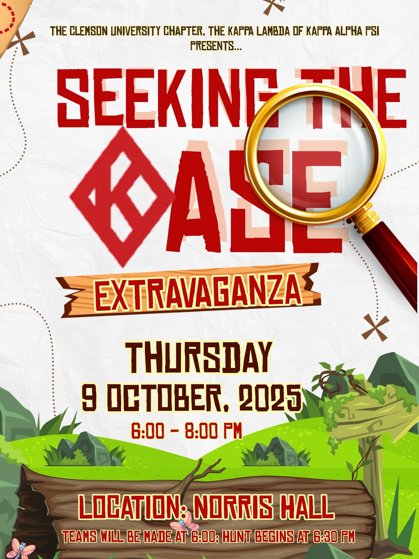 Come out Thursday, October 9th for a campus scavenger hunt with Kappa Lambda‼️

Don&rsquo;t miss out on a chance to win some prizes&hellip;

📍Norris Hall from 6-8
