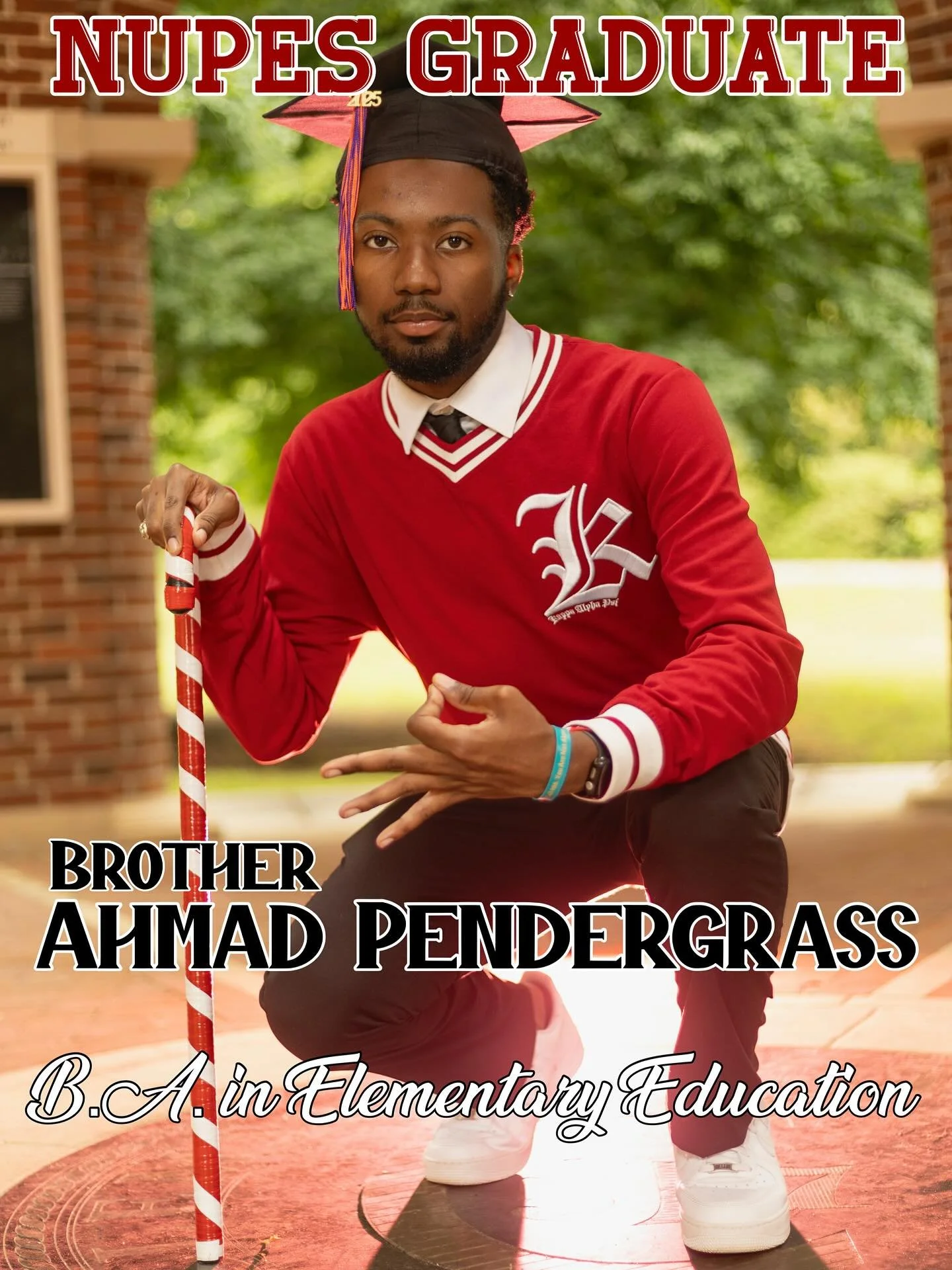 &diams;️NUPES GRADUATE&diams;️

Congratulations to Spr &lsquo;24 initiate Brother Ahmad Pendergrass, as he graduated this past semester with a Bachelor of Arts degree in Elementary Education with a minor in Arhletic Leadership. Brother Pendergrass pr
