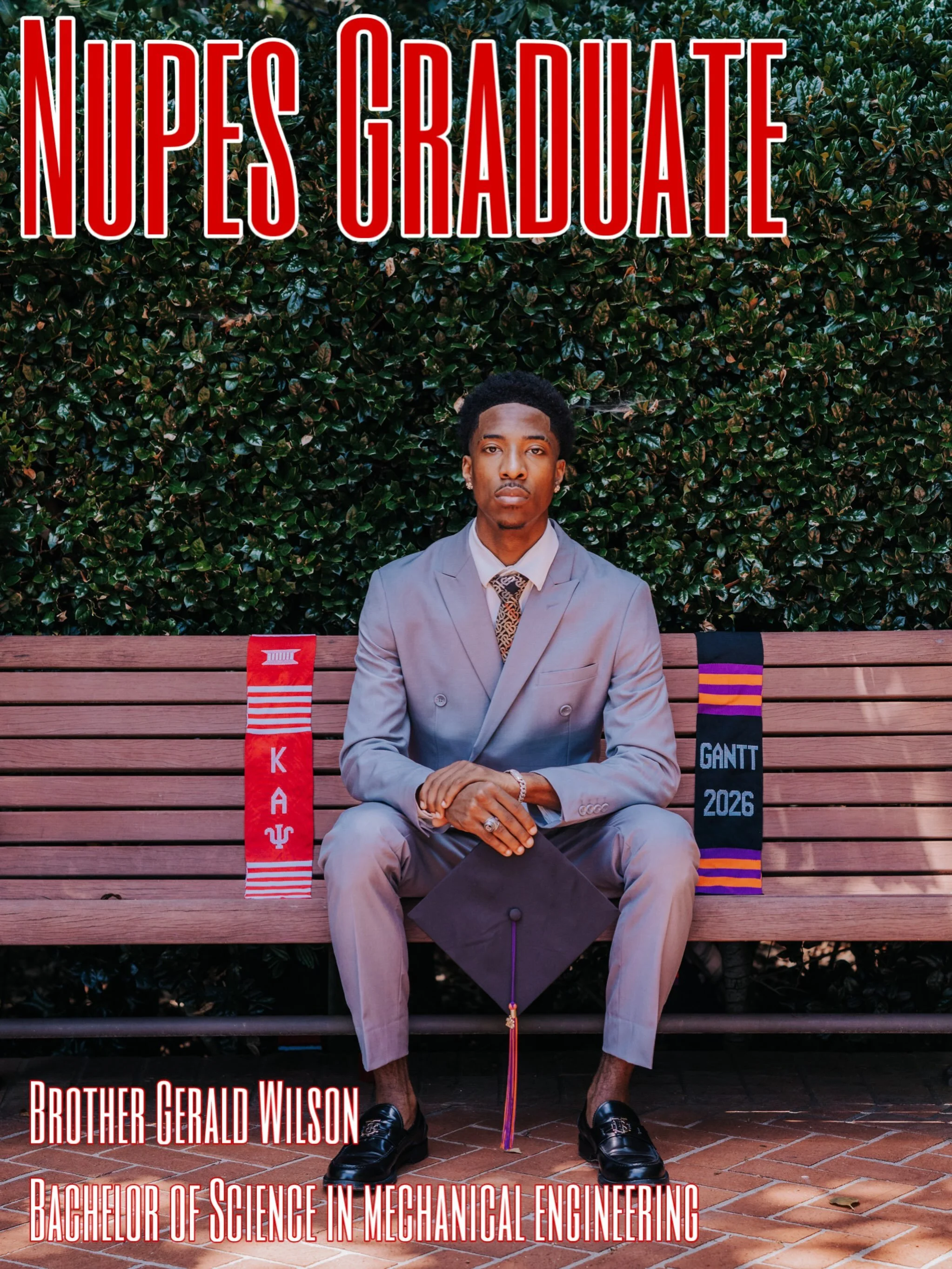 &diams;️NUPES GRADUATE&diams;️

Congratulations to Spr&rsquo; 24 initiate Brother Gerald Wilson, as he graduated this semester with a Bachelor of Science in Mechanical Engineering. Brother Wilson served as Vice Polemarch, Strategus, Pageant Co-Chair,