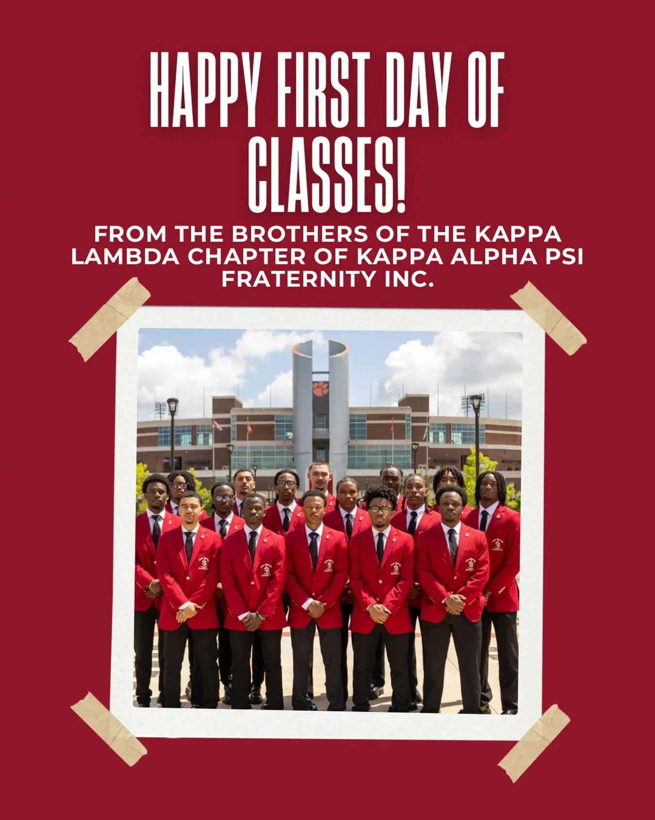 Happy First Day of Class from the brothers of Kappa Lambda&diams;️!!! Find your favorite Nupe to get a rose near Tillman Hall to help welcome you into the school year. Good luck to everyone and we hope you accomplish many achievements during this yea