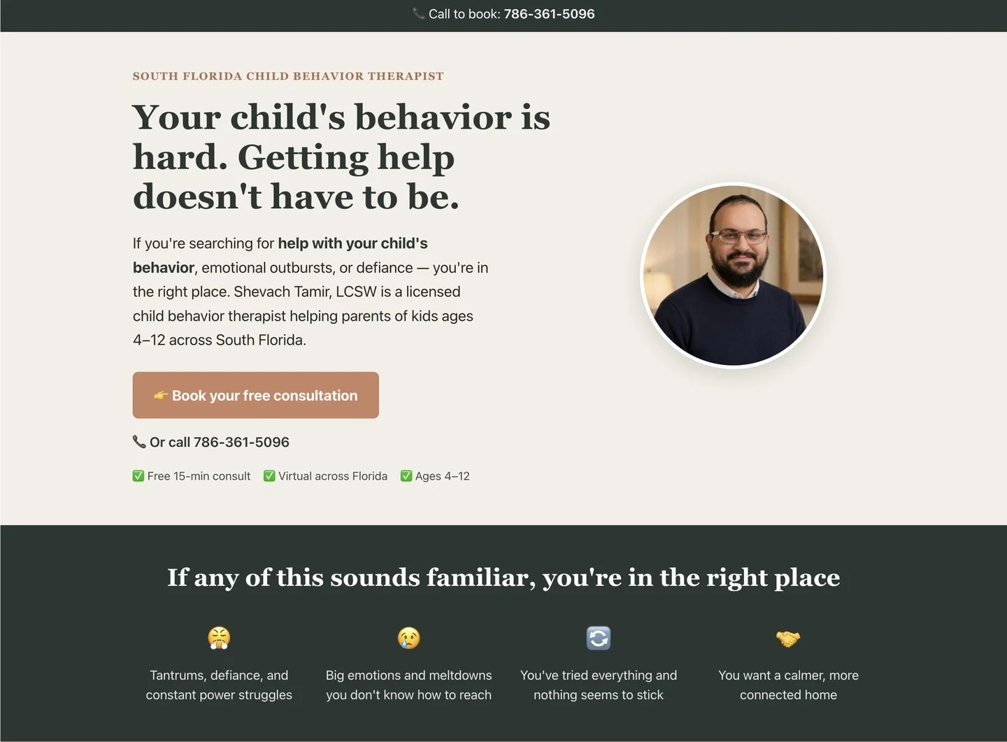 Better Parenting Therapy page on desktop