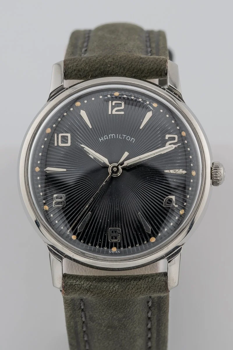 Hamilton Early 1960s Black Ray Dial Stainless Manual