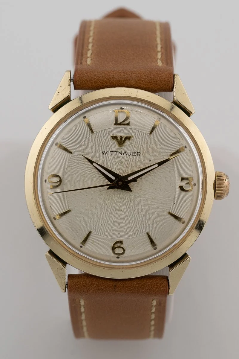 Wittnauer Late 1950s Guilloché Dial Manual Marriage Watch