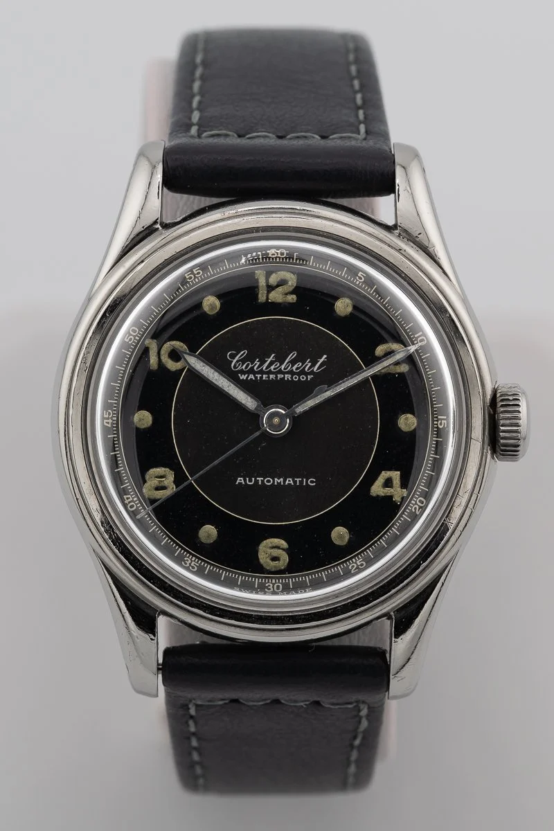 Cortébert Early 1940s Black Dial Bumper Automatic