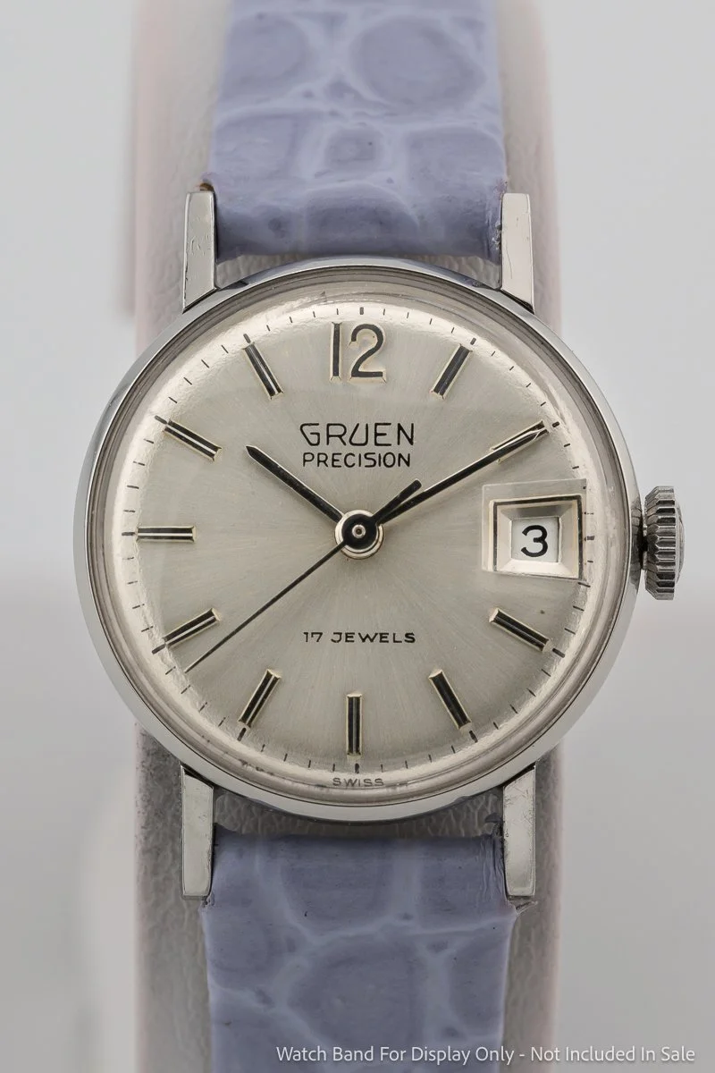 Vintage Late 1960s Gruen Precision 397 CA Ladies Date