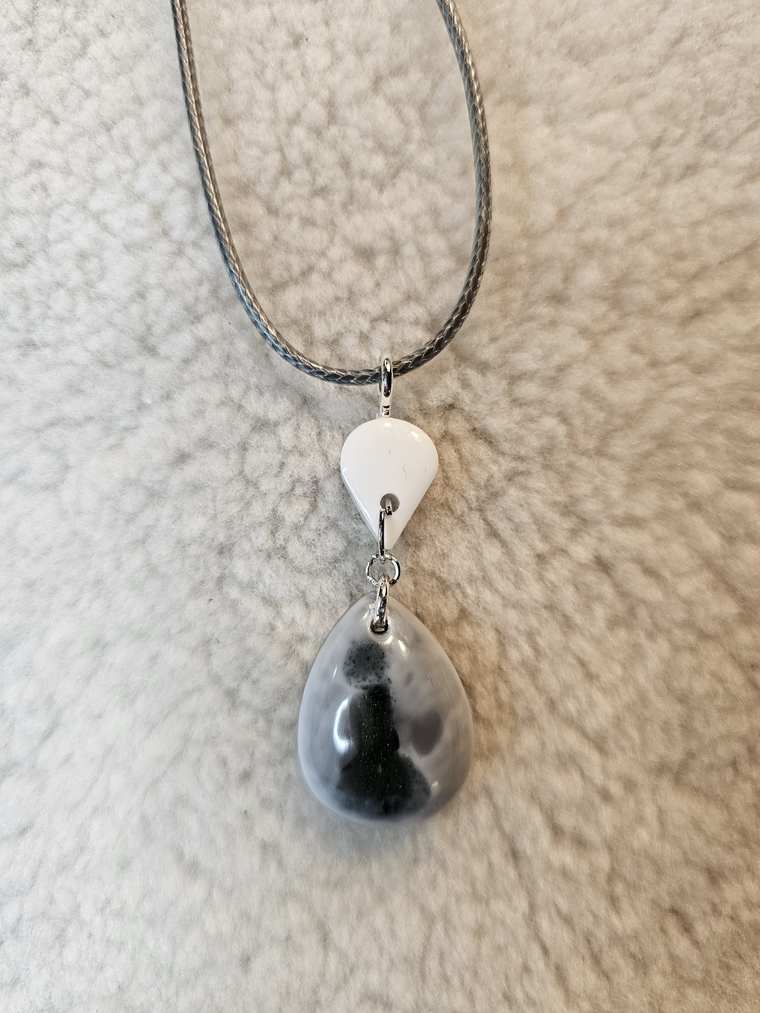M Gray Marble Pendant
