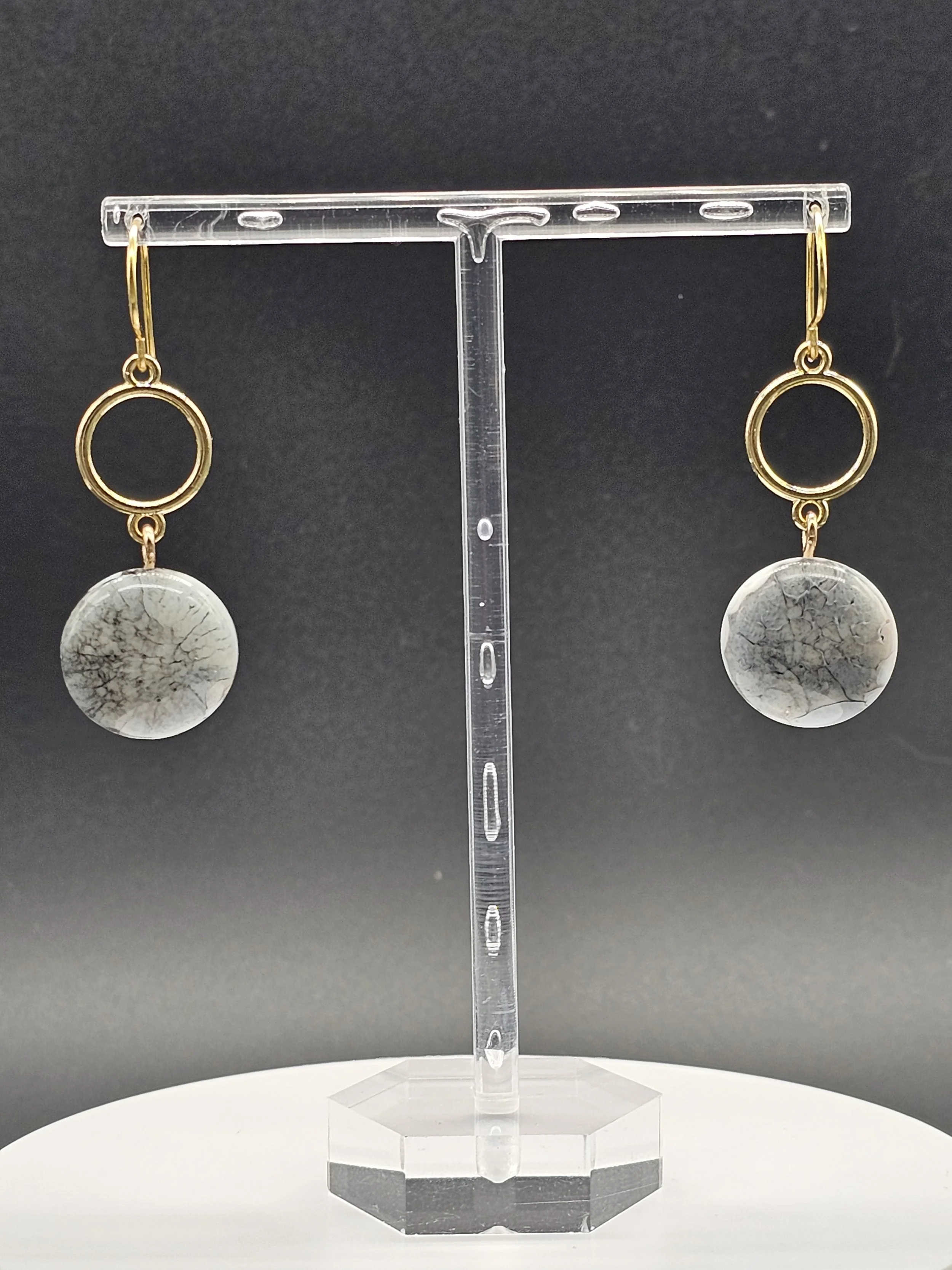 M Gray Stone 2 Tier Dangle
