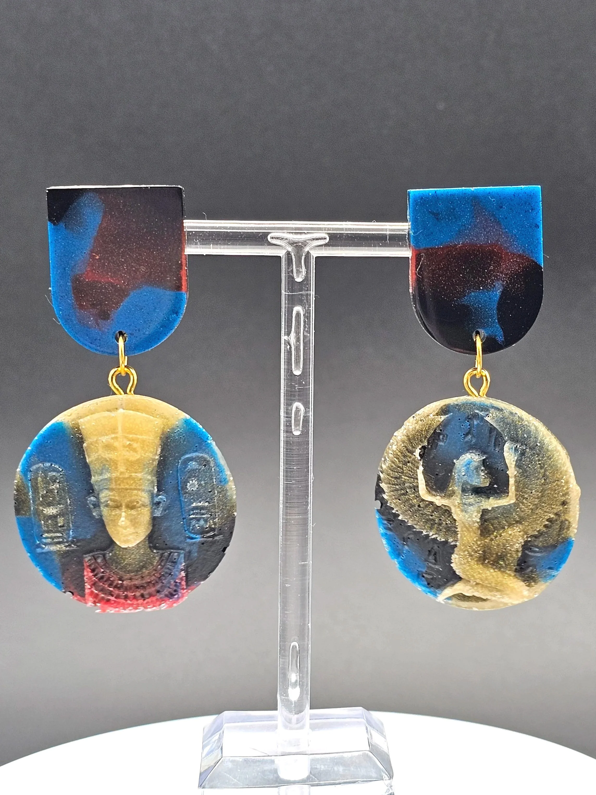 M Blue/Gold Red/Black Egypt Dangle