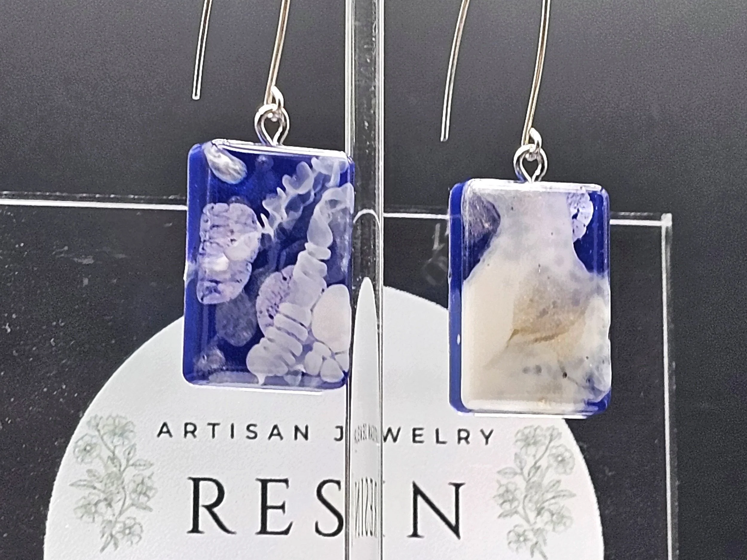 S/M Bright Blue Gold Shimmer Dangle
