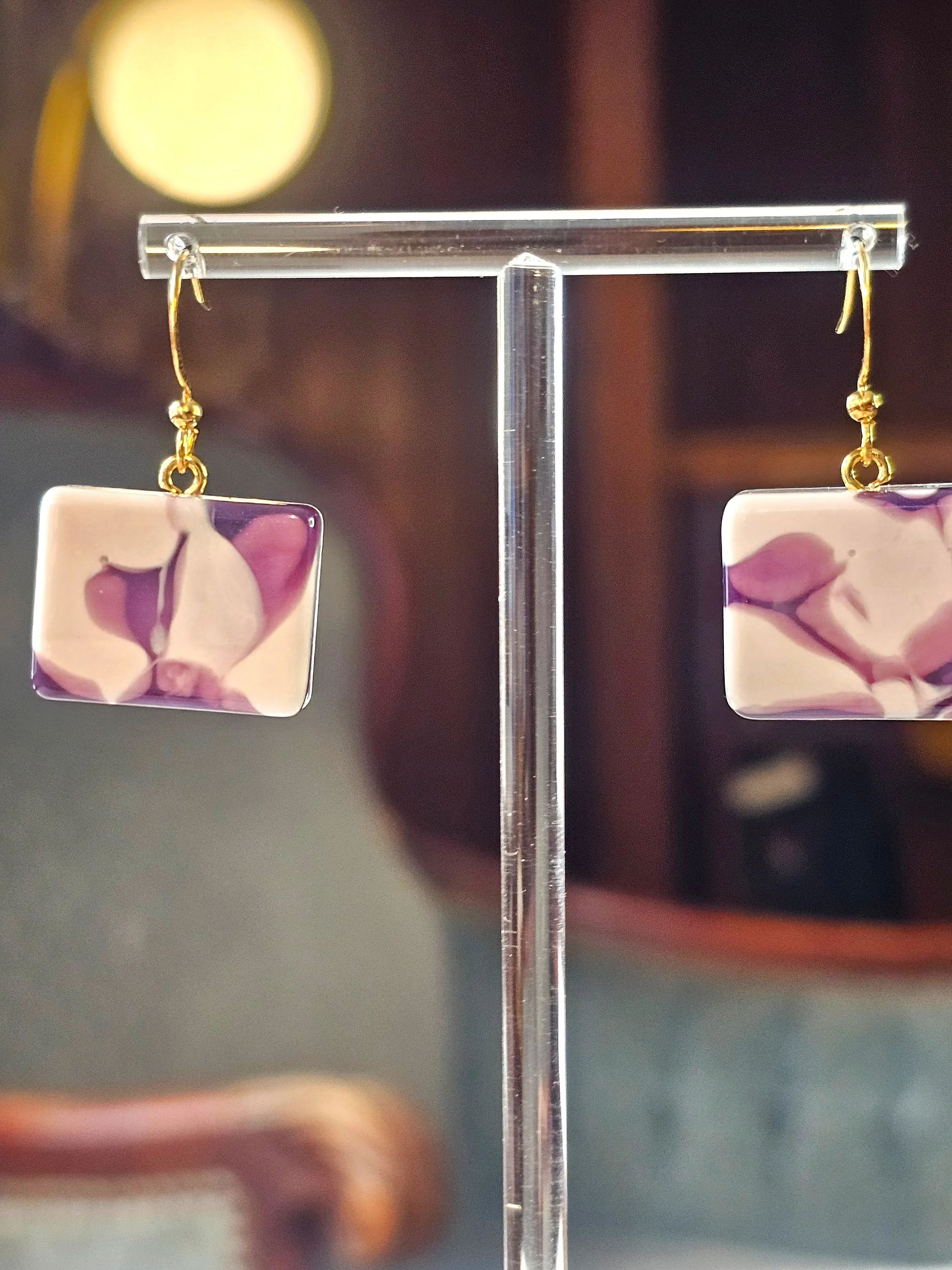 S Purple White Dangle