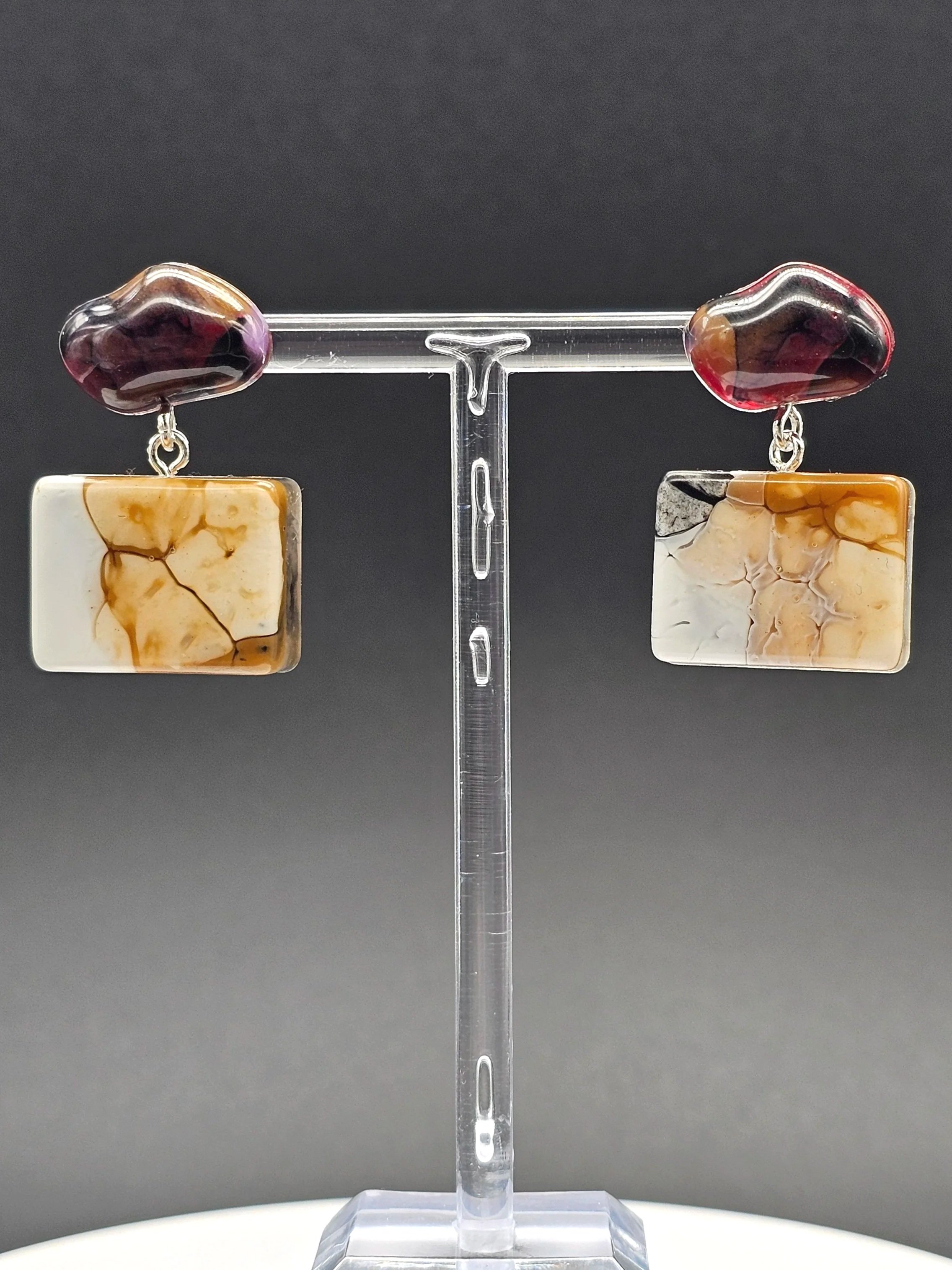 S/M White/Brown Red/Purple Dangle