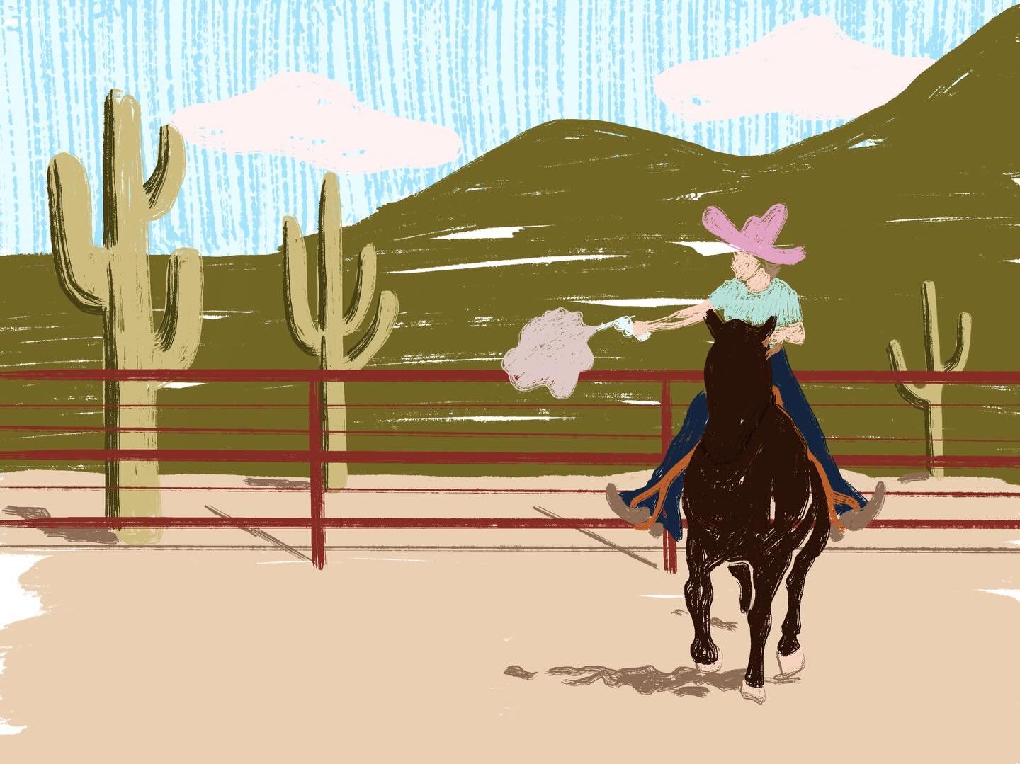 Canvases are prepped, now it&rsquo;s time to get these rodeo girls off of the iPad and onto the wall 🤠 yeehaw