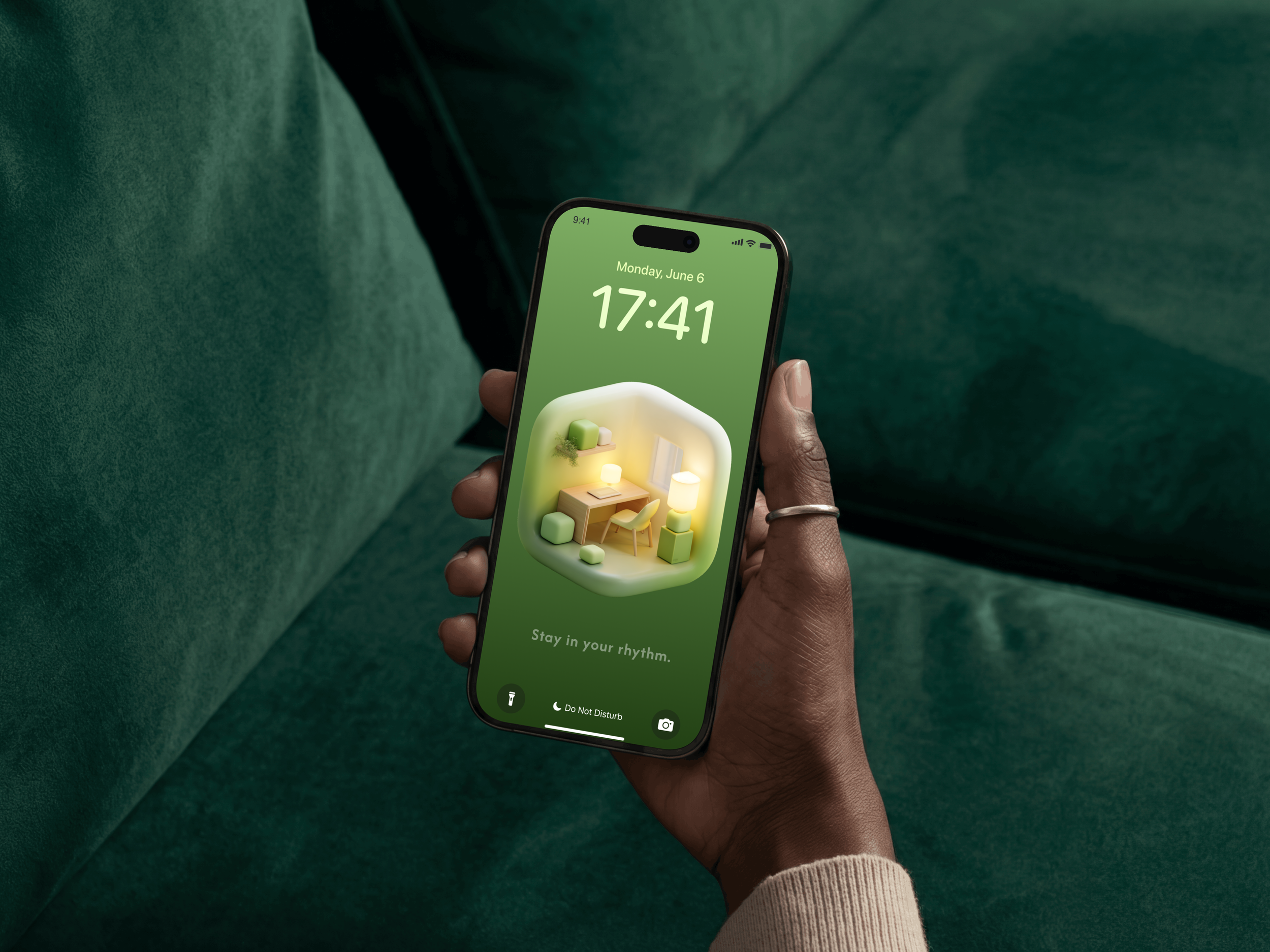 Close-Up iPhone Mockup in Lounge Setting.png