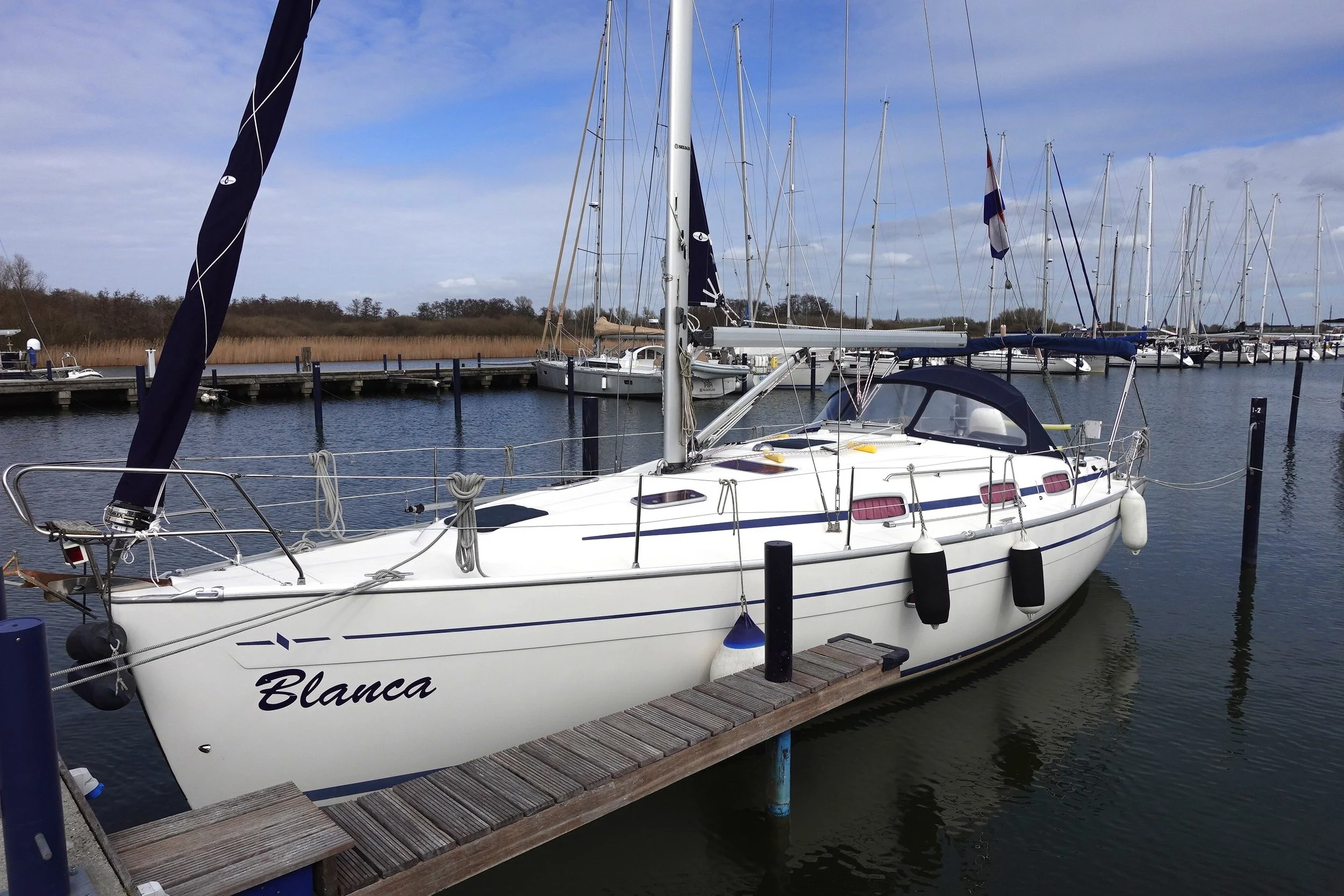 De Blanca op haar ligplaats (betaald tot 1-4-2027)