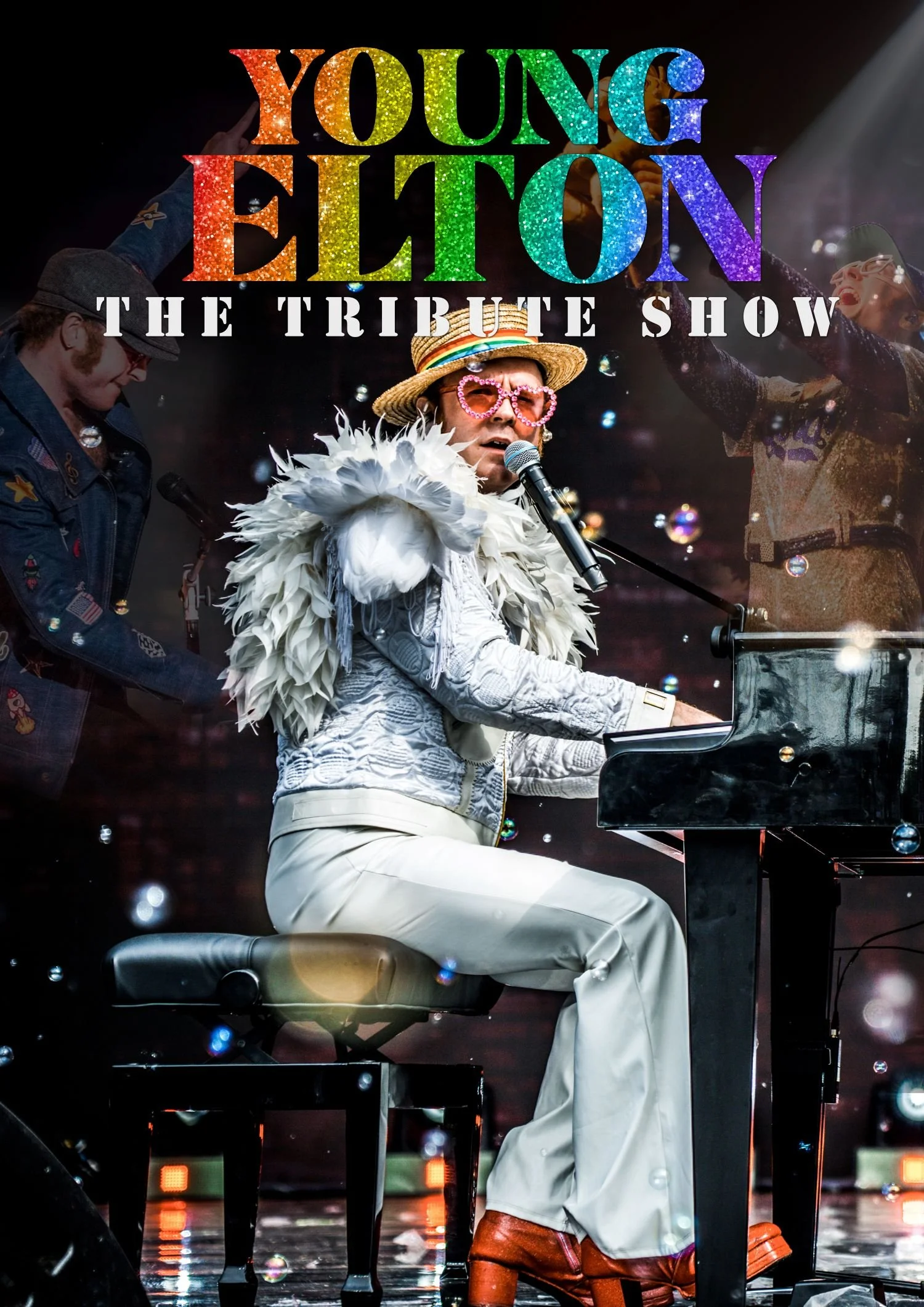 Young Elton, Elton John tribute act performing live on stage at Tribute Music Fest