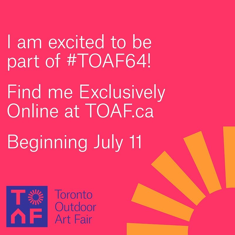 Excited to share that I&rsquo;ll be part of @torontooutdoorart for the first time this year &mdash; exclusively online. While I won&rsquo;t be attending in person, I&rsquo;m so happy to be participating in this incredible event that brings together a